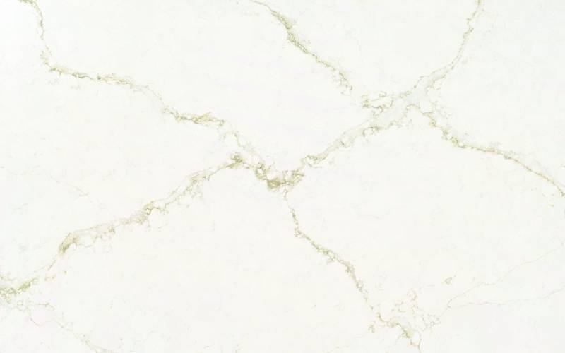 Vue détaillée du coloris de Quartz Silestone Blanc elysée pour un projet de plans de travail de cuisine ou salle de bain en Gironde